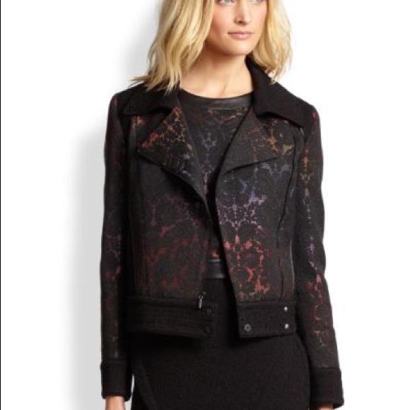 Marchesa Jackets & Blazers - Marchesa Voyage Leather trimmed Moto Jacket